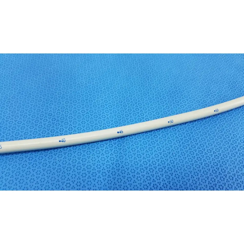 White medical-grade tubing with blue diameter markings for american endoscopy 27fr maloney tapered esophageal bougie