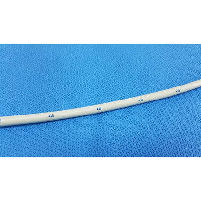 White medical-grade tubing with blue diameter markings for american endoscopy 27fr maloney tapered esophageal bougie