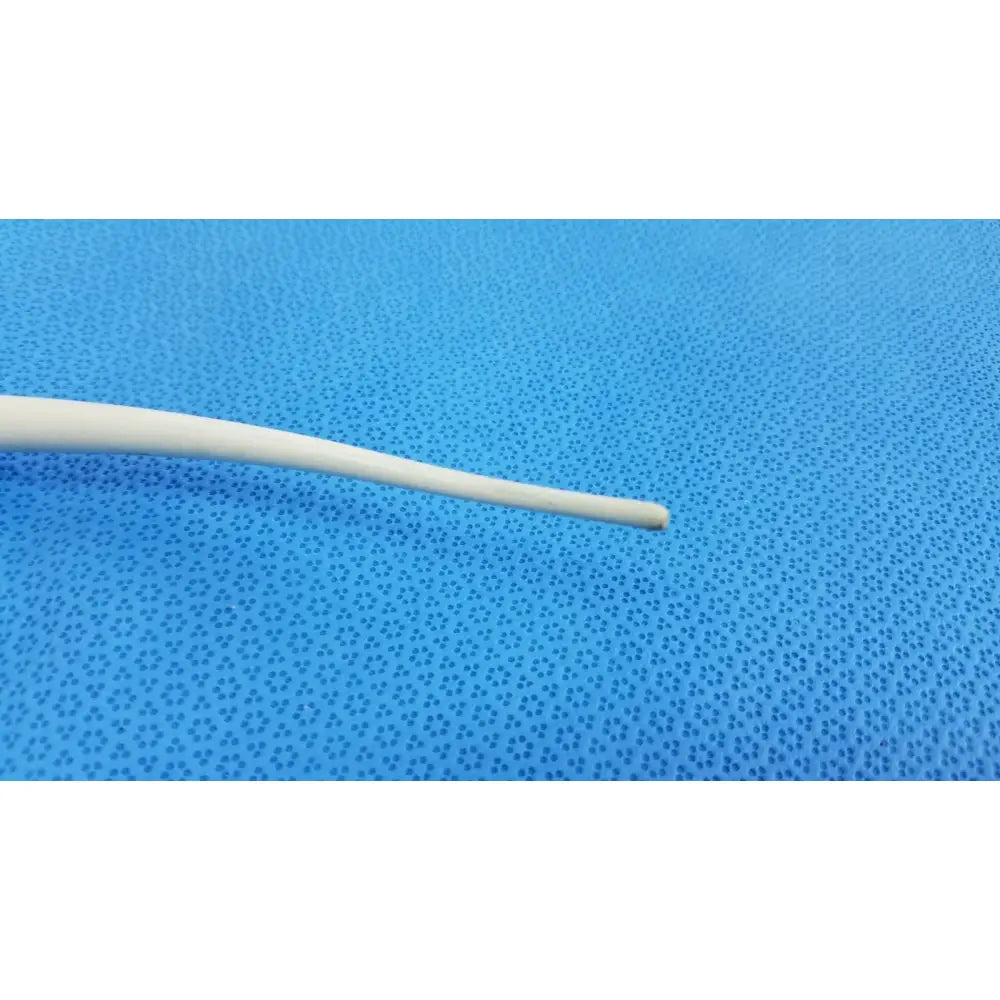 A smooth off-white plastic american endoscopy 33fr maloney tapered tungsten-filled esophageal bougie with a tapered end