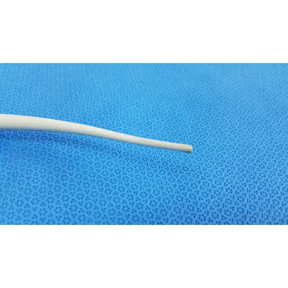 A smooth off-white plastic american endoscopy 33fr maloney tapered tungsten-filled esophageal bougie with a tapered end