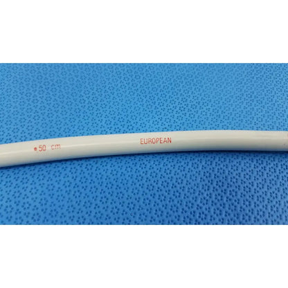 White plastic endoscopy 33fr maloney bougie marked with red 50 cm and european for american endoscopy 33fr use