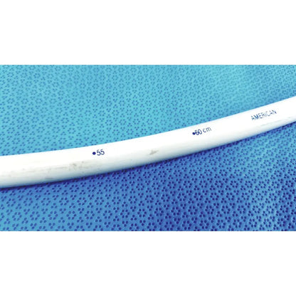 White plastic endoscopy 42fr maloney tapered tungsten filled esophageal bougie marked 55 and 60 cm with american branding