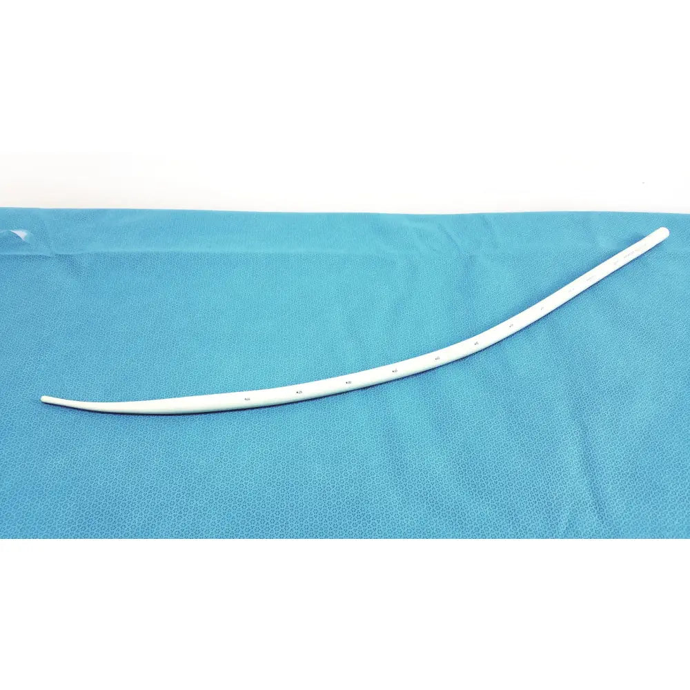 White curved american endoscopy 48fr maloney tapered tungsten-filled esophageal bougie with perforations