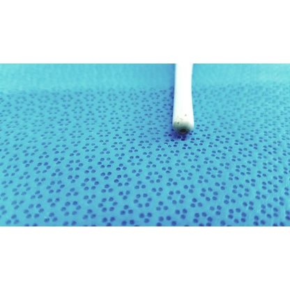 White cotton swab with a slightly worn tip on textured blue surface for american endoscopy 48fr maloney tapered bougie