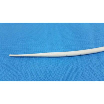 White smooth curved american endoscopy 51fr maloney tapered tungsten filled esophageal bougie with tapered end