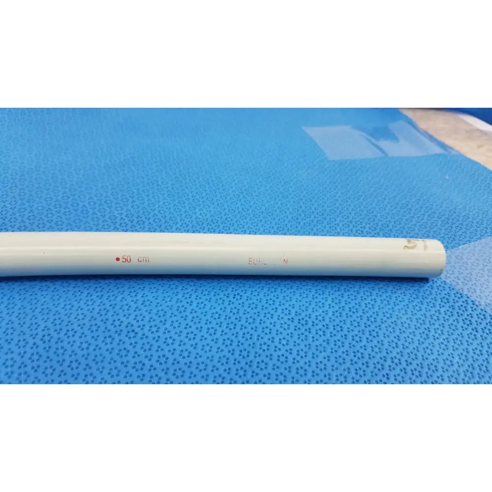 White plastic pipe marked 50 cm from american endoscopy 51fr maloney tapered tungsten-filled esophageal bougie