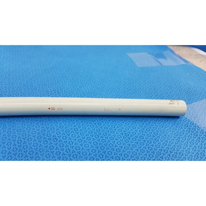 White plastic pipe marked 50 cm from american endoscopy 51fr maloney tapered tungsten-filled esophageal bougie