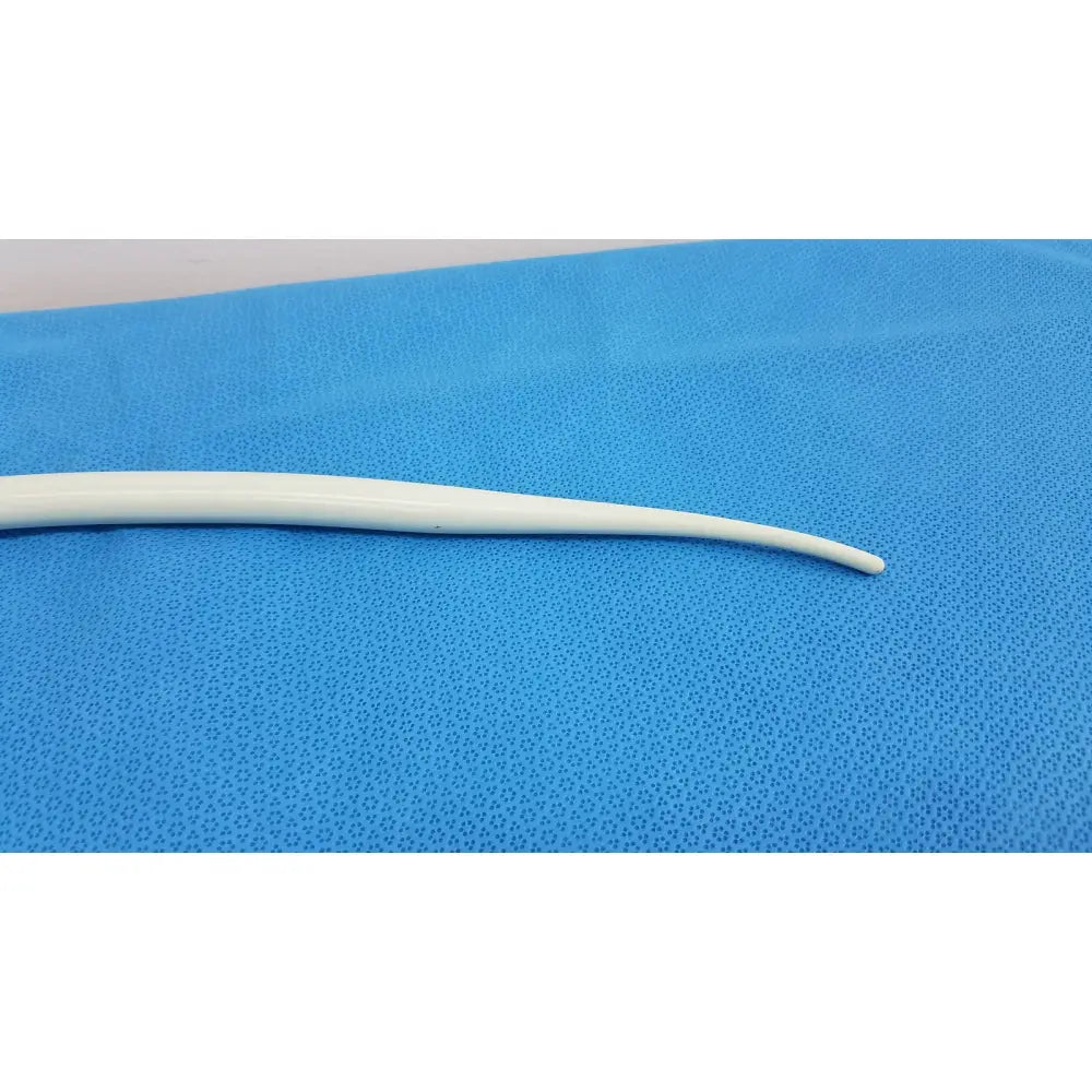 White smooth plastic otoscope with gently curved tip in american endoscopy 51fr maloney tapered tungsten-filled bougie