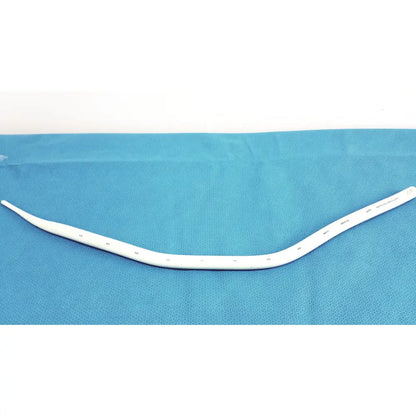 White curved medical airway tube with smooth plastic and perforations in american endoscopy 60fr maloney bougie