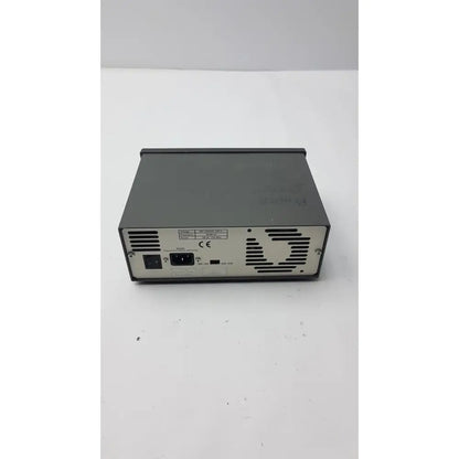 Gray metal amersham pharmaciia biotech power supply eps 301 with ventilation grilles and black ac input port back side view