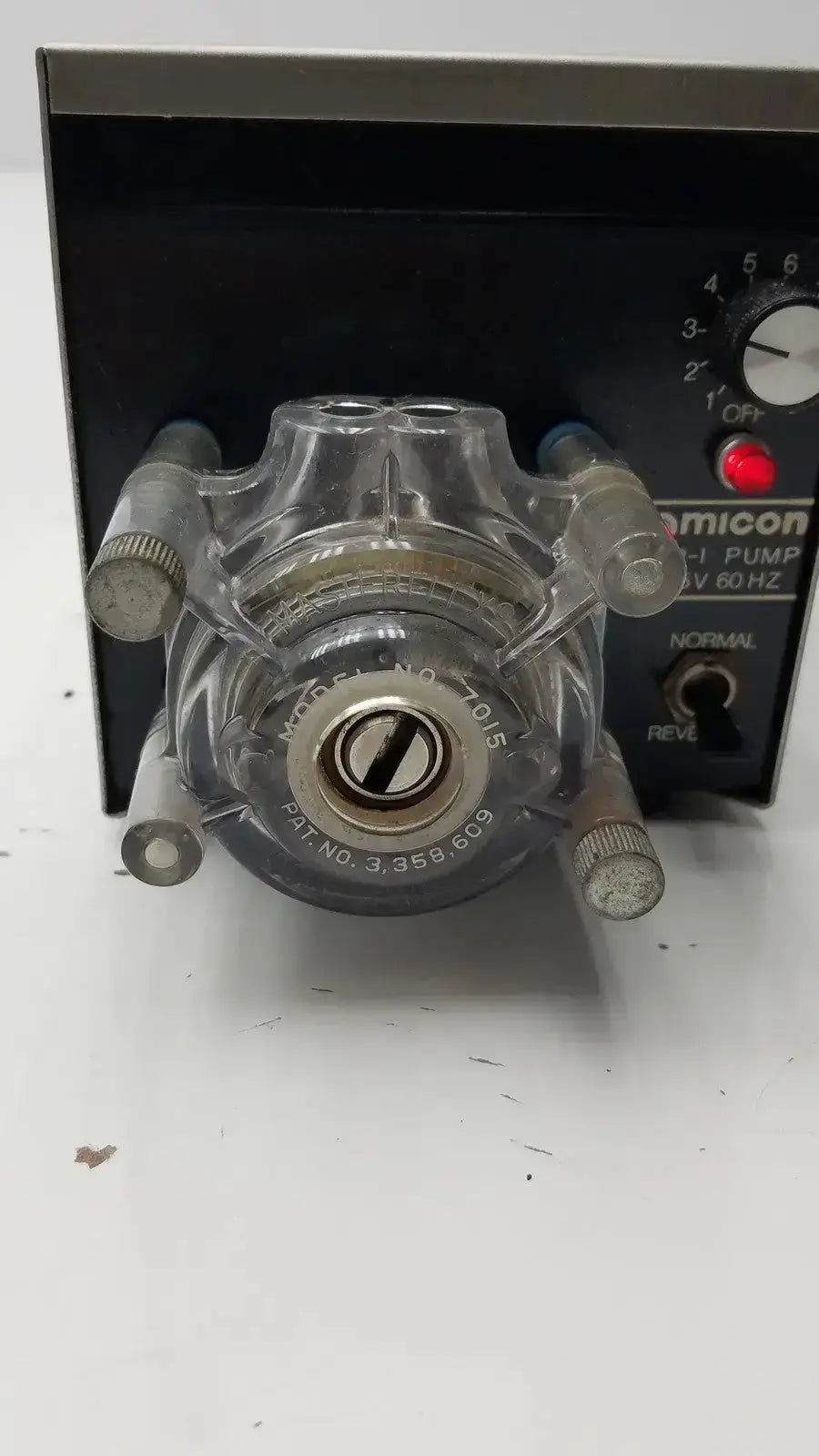 Amicon Model LP-1 Peristaltic Pump + Cole Parmer Pump Heads 7015 Peristaltic Pump, second-hand product photo 3