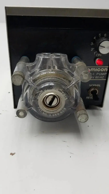 Amicon Model LP-1 Peristaltic Pump + Cole Parmer Pump Heads 7015 Peristaltic Pump, second-hand product photo 3