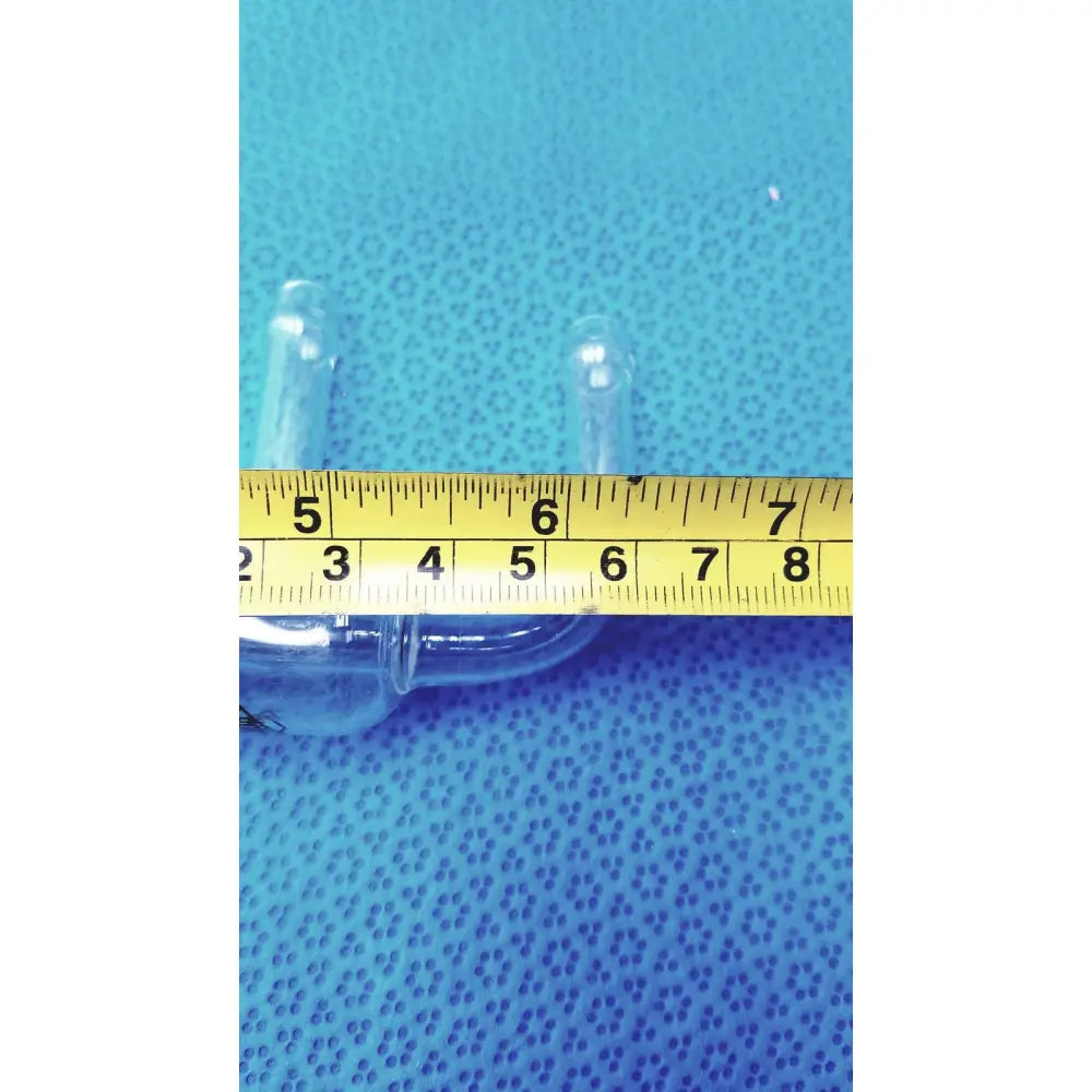 Clear aminco 250mm bent glass hose inlet adapter with rounded ends and 24/29 joint for vacuum lab use