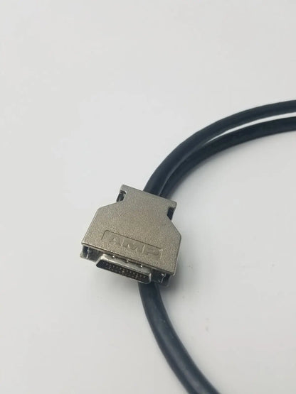 Silver-colored amp scsi cable with 26-pin vhdi connector and black cable for high-speed data transfer