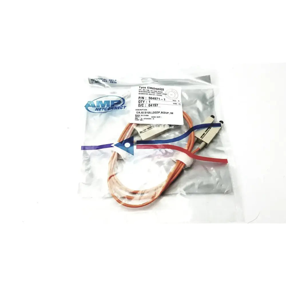 AMP Tyco Electronics Cable 504971-1 C/A,62.5/125, LDDZIP, SCDUP,1M Fiber Optic Cable, second-hand product photo 1