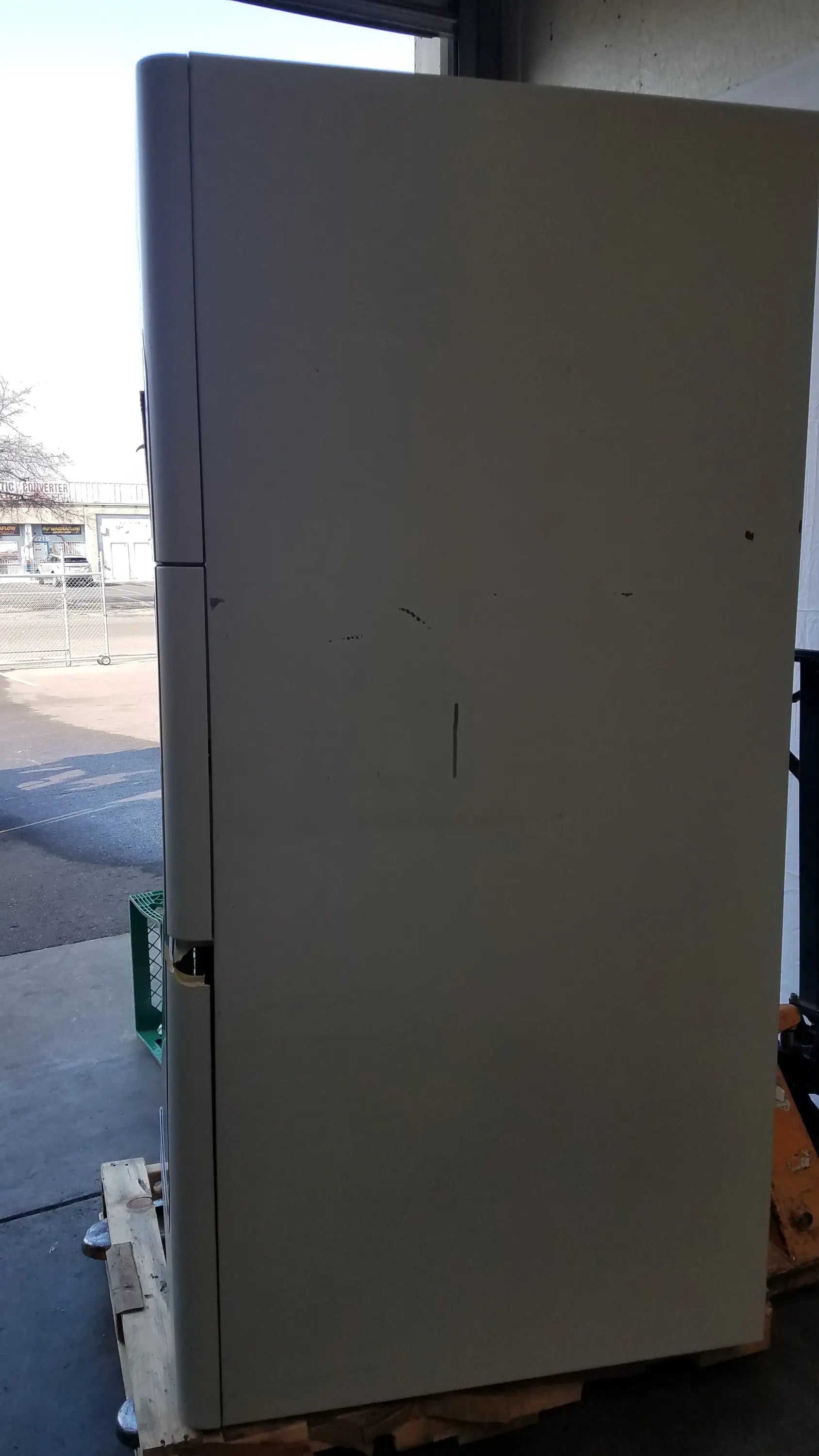 Beige two-door refrigerator with vertical handle on left door for amsco steris v-pro max low temperature sterilization system
