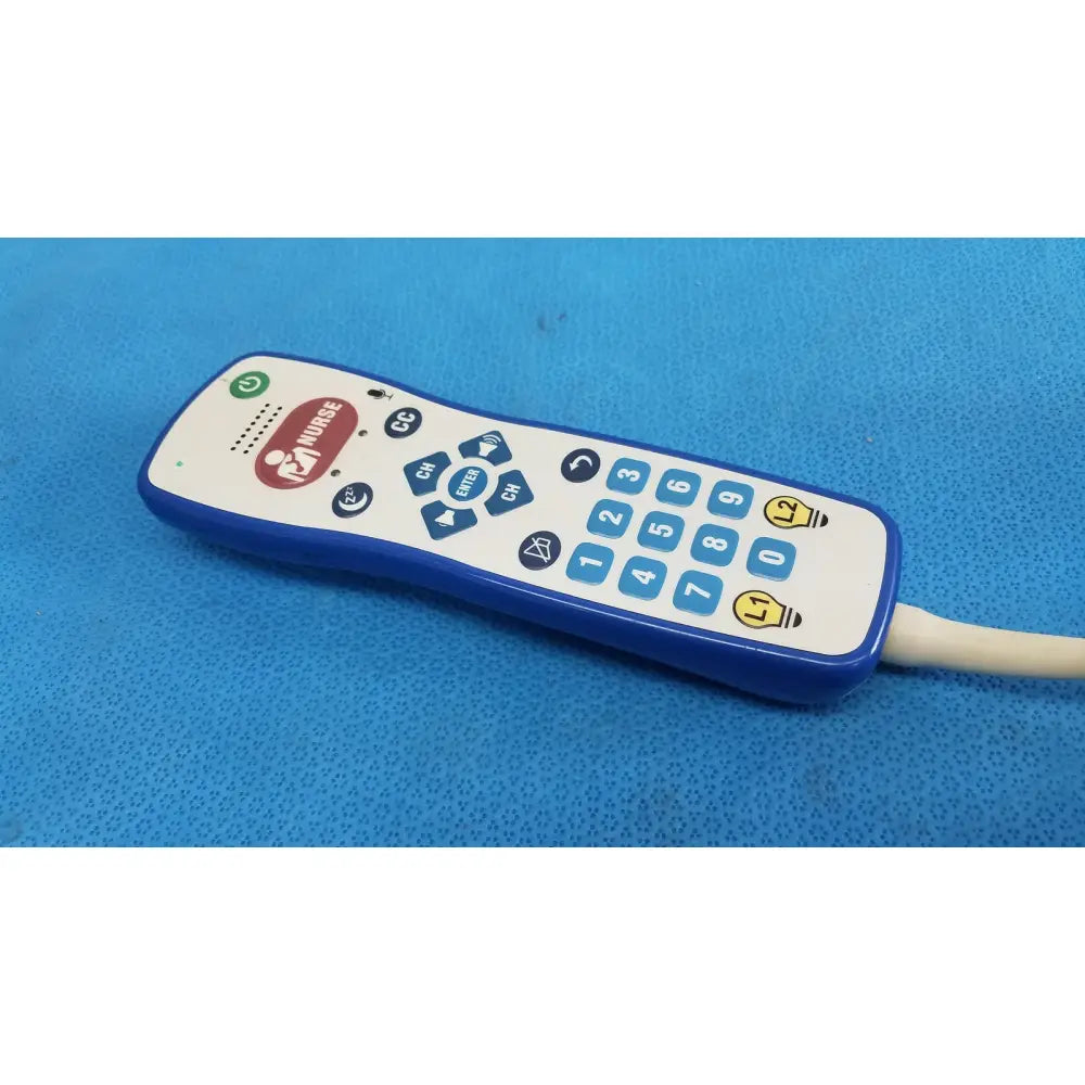 Anacom Medtek a1501-088dj nurse call system remote handset in blue and white with colorful function buttons