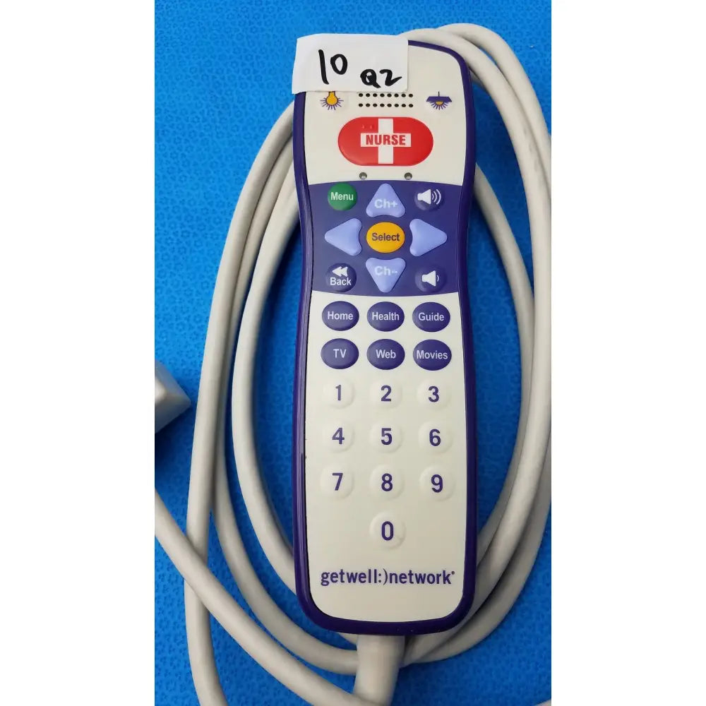 Anacom medtek b0857-088dj purple and white pillow speaker remote with red cross button for nurse call systems