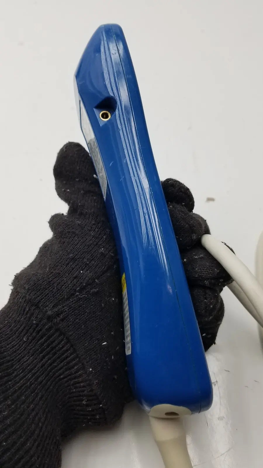 Blue plastic handheld anacom medtek a1501-088dj pillow speaker remote with white attached cable from medtek hd supply