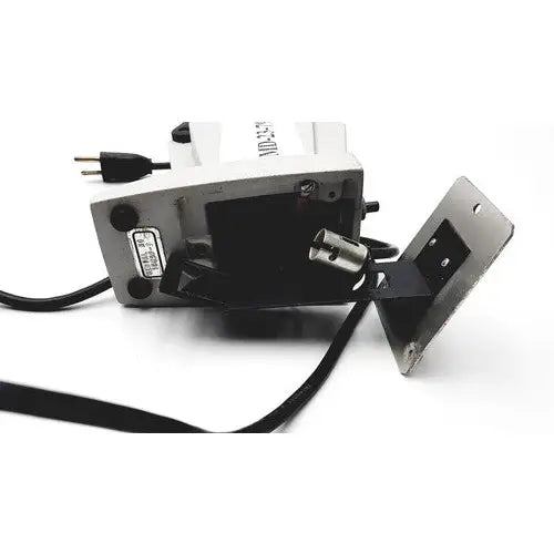 Silver metallic industrial power supply unit with black cables and mounting bracket for american optical reichert refractometer table stand