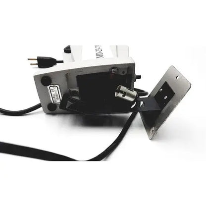 Silver metallic industrial power supply unit with black cables and mounting bracket for american optical reichert refractometer table stand