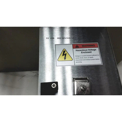 Applied Precision introduces arrayWoRxe biochip reader silver metallic industrial power enclosure with hazardous voltage label
