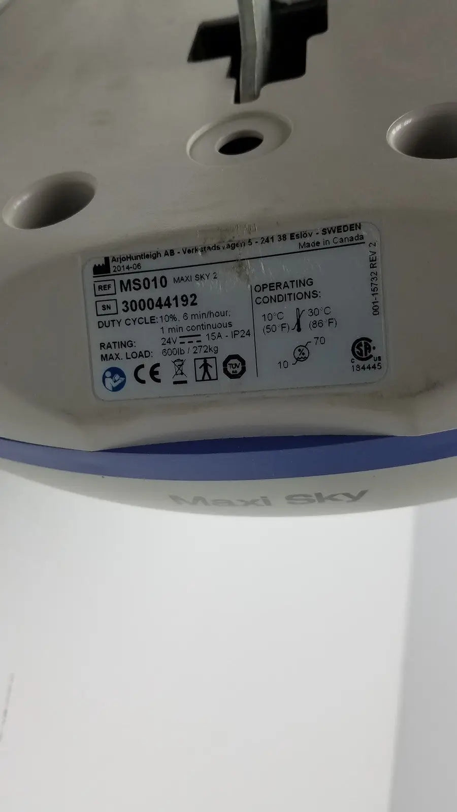 Arjo Maxi Sky 2 Patient Ceiling Lift Ref MS010 Patient Ceiling Lift, second-hand product photo 8