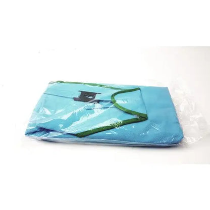 Light blue medical scrub top with green trim and black zipper detail for arjo patient lift sling passive clip heavy duty use