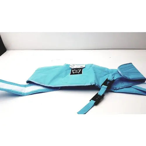Turquoise arjohuntleigh active sling mfa3000 baby carrier with black adjustable straps and small brand logo patch