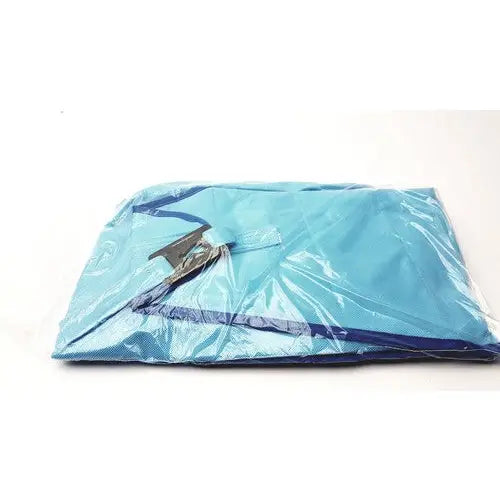Light blue lightweight plastic storage bag with dark blue zipper for arjohuntleigh mfa1000m-l passive clip sling 600lbs