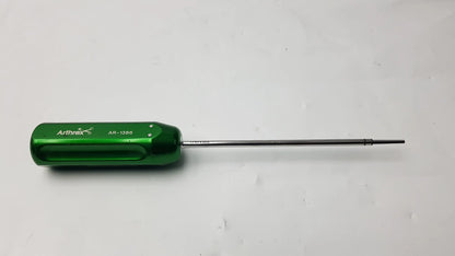 Arthrex ar-1386 hex cannulated screwdriver with green handle and metallic shaft for precise surgical use