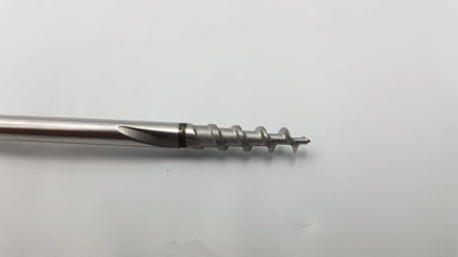 Arthrex ar-1920tb bio-corkscrew combo punch tap surgical instrument with metallic silver spiral drill bit and precise cutting edges