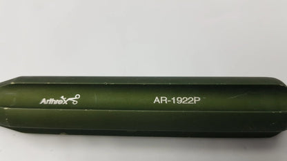 Dark green hexagonal arthrex ar-1922p surgical instrument with matte finish and white engraved branding for corkscrew ft systems