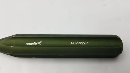 Dark green hexagonal arthrex ar-1922p surgical instrument punch with matte finish for corkscrew ft systems use
