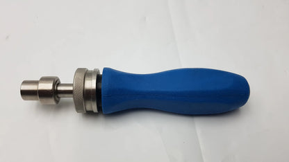 Arthrex ar-1999 surgical instrument featuring a blue rubber-handled ratcheting screwdriver handle with metallic shaft and knob