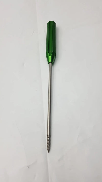 Green hexagonal handle punch tap with metallic shaft for arthrex ar-2324ptb used with swivelock anchor systems