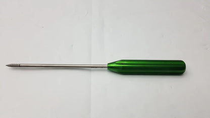 Green-handled metallic punch tap with threaded tip for arthrex ar-2324ptb swivelock anchor systems use