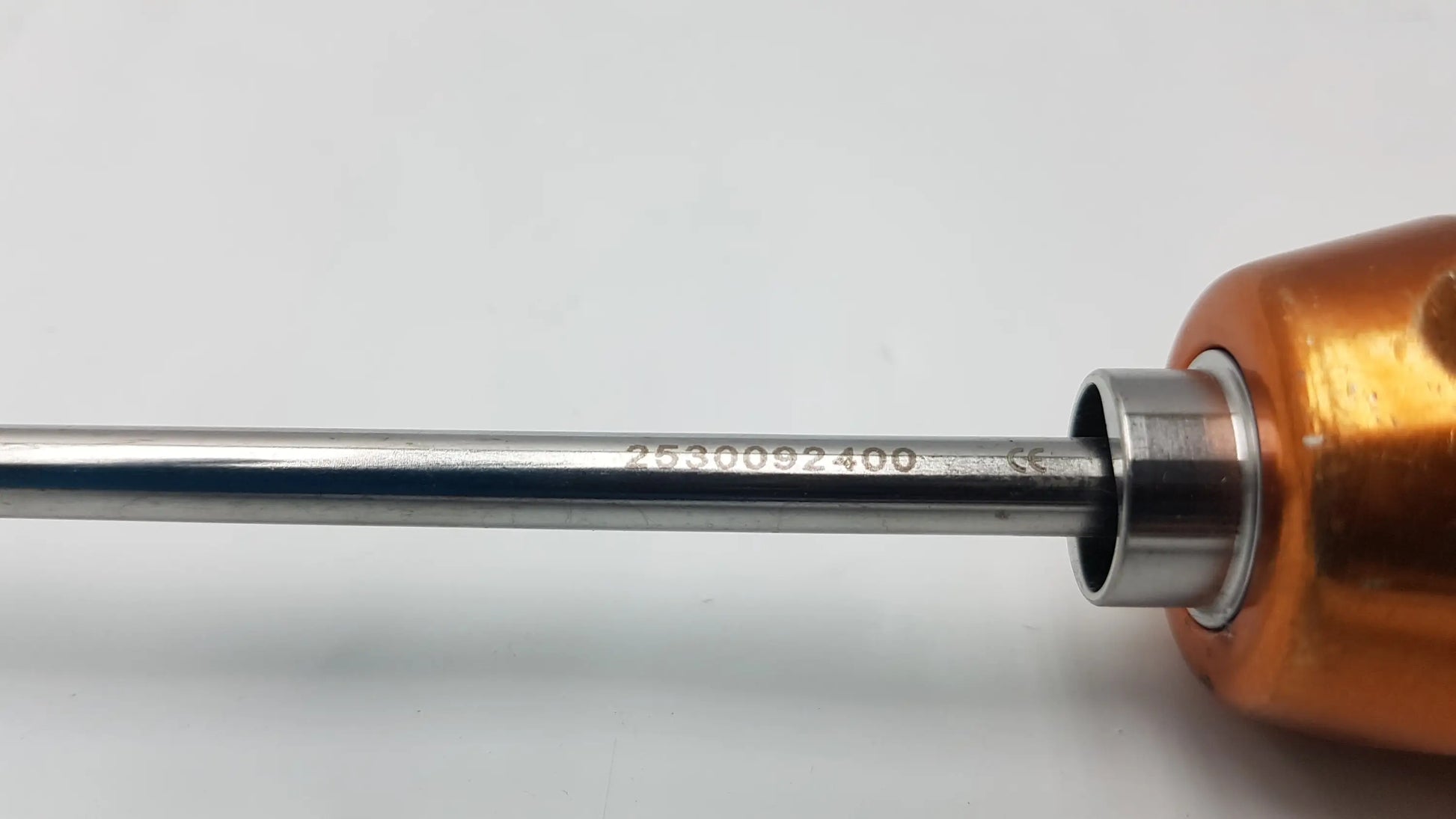Arthrex ar-6563 reusable obturator surgical instrument with orange handle and engraved serial number on metallic shaft