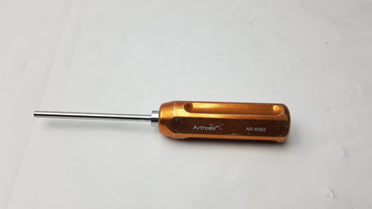 Arthrex AR-6563 reusable obturator surgical instrument with orange handle and metallic shaft textured grip