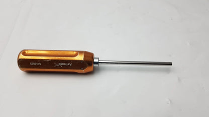 Arthrex AR-6563 reusable obturator surgical instrument with orange aluminum handle and silver metallic shaft with engraving