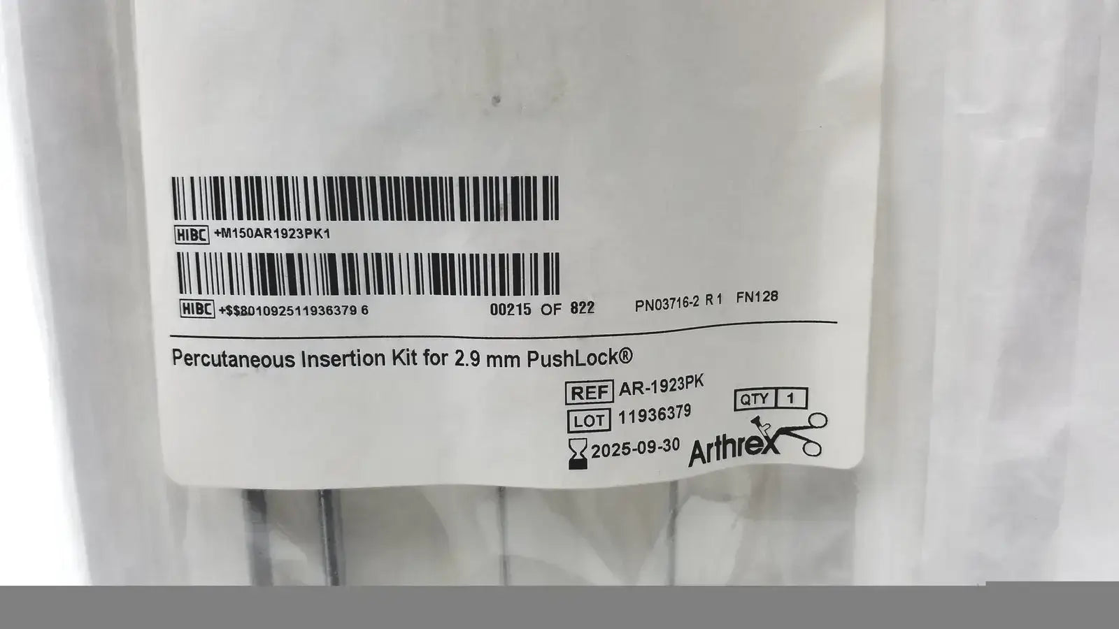 Arthrex REF AR-1923PK Kit for 2.9mm PushLock Surgical Implant Kit, second-hand product photo 6