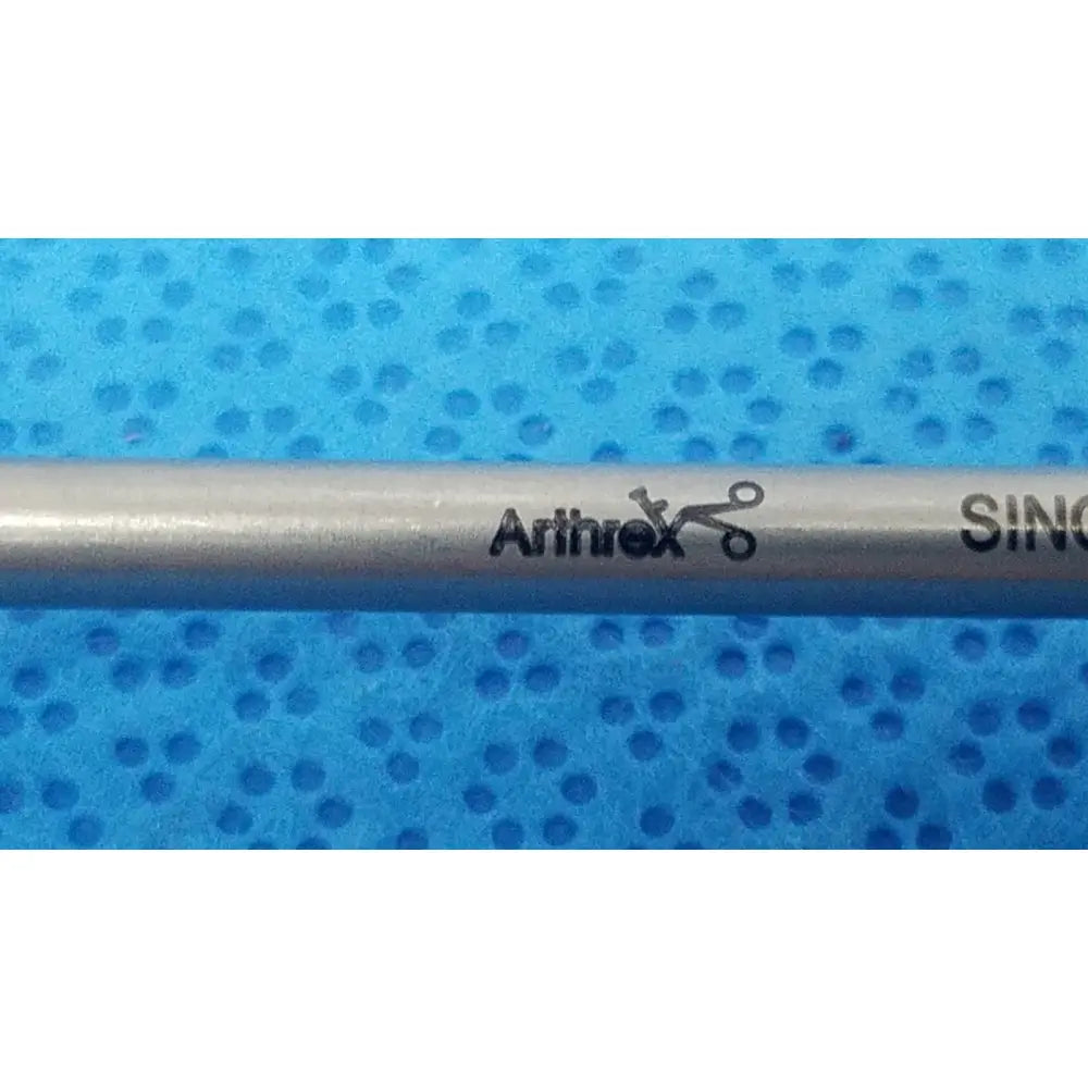 Arthrex single use obturator with polished silver metallic finish and engraved branding orthopedic surgical instrument