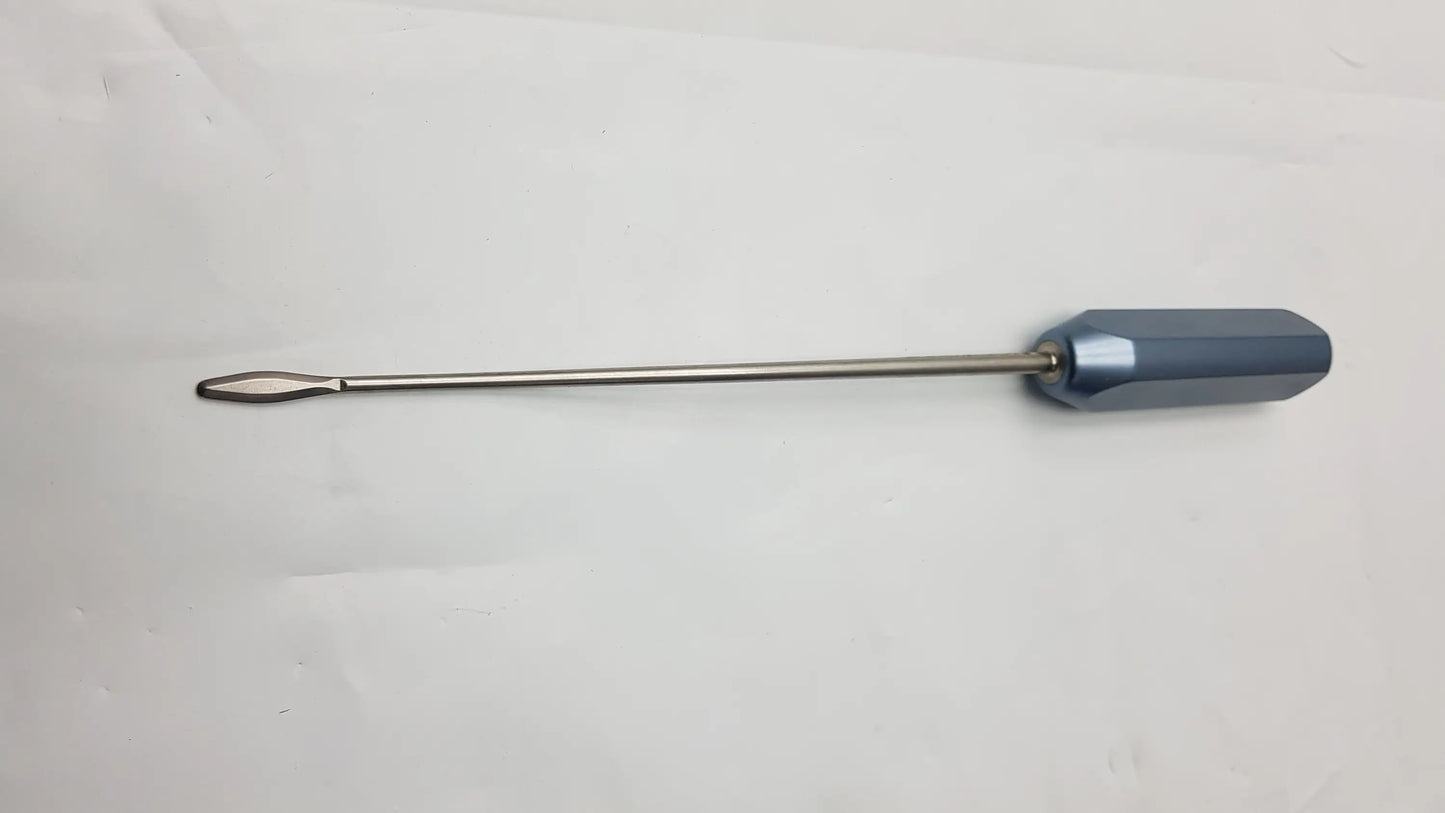 ArthroCare 22-4003 blue-handle surgical instrument with gray hexagonal handle and long metallic shaft for precision use