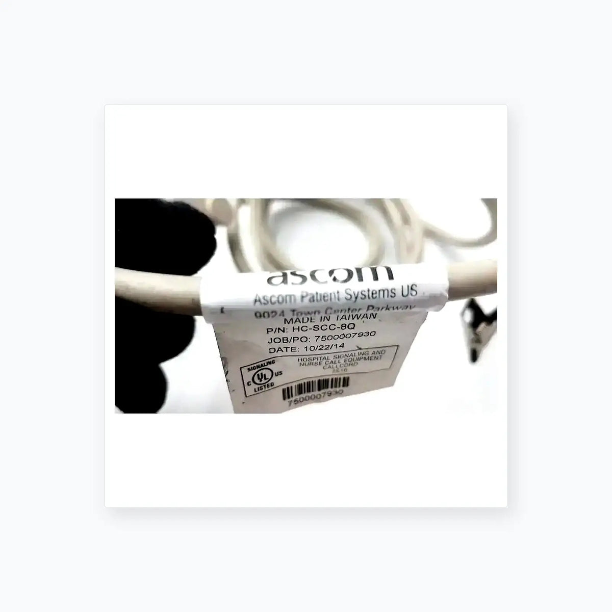 Ascom HC-SCC-8Q Patient Nurse Call Cord Nurse Call Cord, as-is (for parts) product photo 5