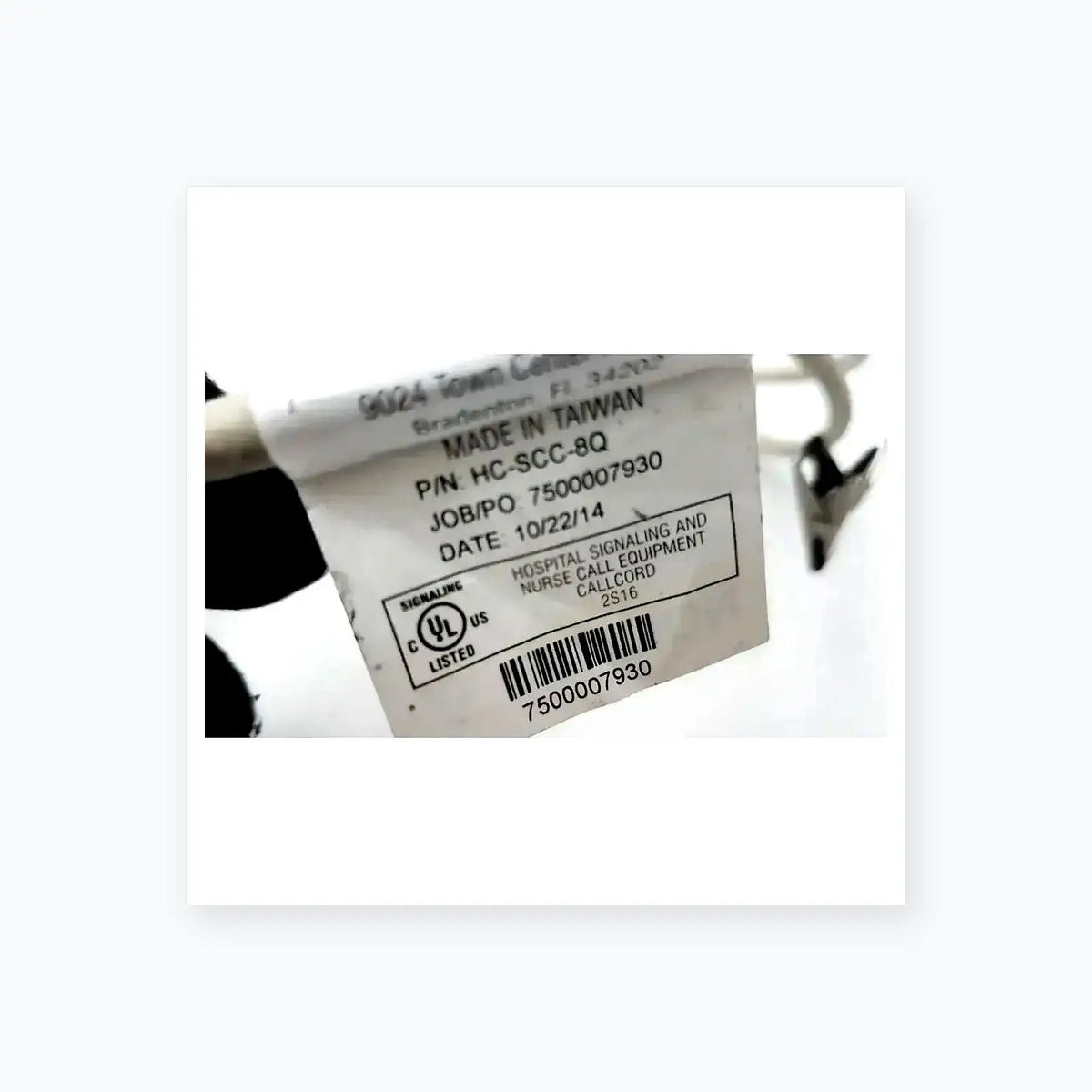 Ascom HC-SCC-8Q Patient Nurse Call Cord Nurse Call Cord, as-is (for parts) product photo 6