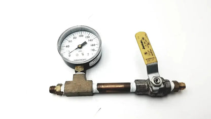 Ashcroft Dual-Scale Gauge 0 to 200 psi and 0 to 1400 kPa 1008 With Jomar Value Pressure Gauge, second-hand product photo 1