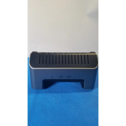 Dark gray rectangular asp sterrad velocity barcode scanner with vented top and two usb ports on the front panel