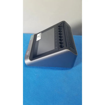 Gray and black asp sterrad velocity barcode scanner reader with touchscreen display, card slots, and ventilation slits