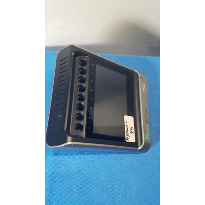 Black and gray asp sterrad velocity 85 diagnostic device with screen, numbered ports, and ventilation slits for sterrad velocity barcode scanning