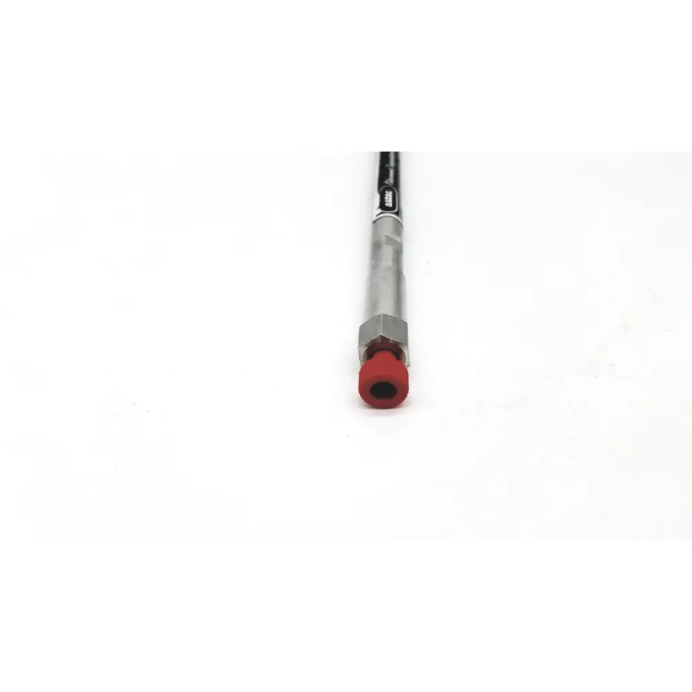 Silver hydraulic hose with red rubber cap and black braided exterior for astec chirobiotic r column cat 13023 hplc column